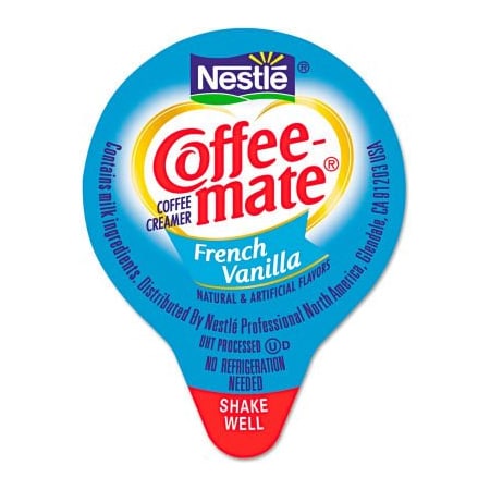 Nestle Coffee mate Non-Dairy Liquid Creamer Mini Cups, French Vanilla, 0.375 oz., 180/Box NES35070